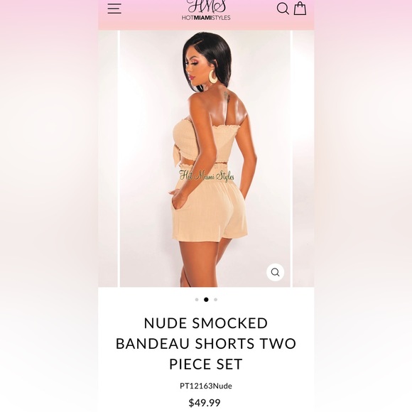 Hot Miami styles 2 piece set. Shorts with matching top both size Large. - Picture 5 of 5